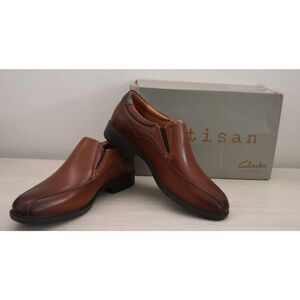 Clarks Artisan 26184339 Men's Sz 10M Dark Tan Leather Eldredge Step Loafers